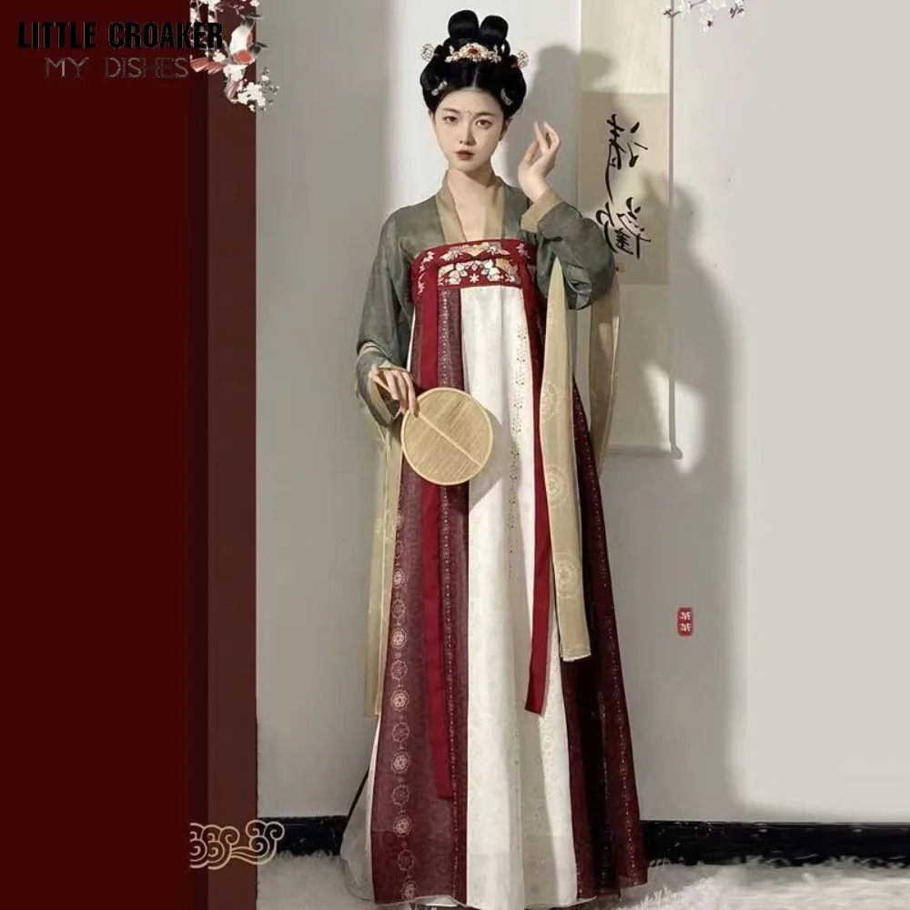 

Tang Dynasty Ancient Hanfu Costume Teen Girls Oriental Chinese Traditional Hanfu Cosplay for Women Chinese Qixiong Ruqun Dress