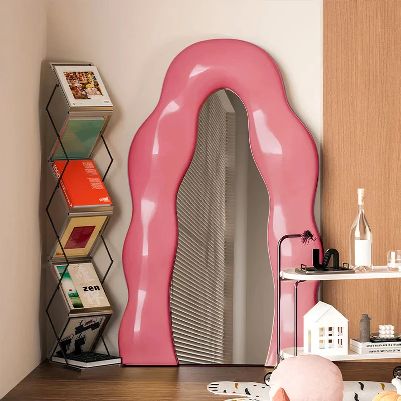 Internet celebrity wave full-length mirror household special-shaped full-length mirror wall ins floor fitting mirror