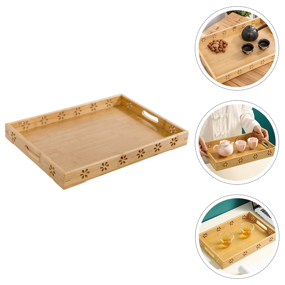 

Bamboo Tea Household Rectangular Serving For Office Hotel Bar Food Storage Decorative Snack Serving Bread Fruit Display