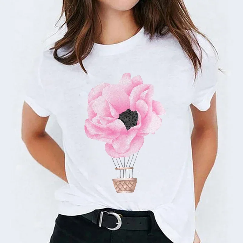 D22 Embroidery Loose basic t shirt summer short Sleeve Simple T-shirts for Women harajuku Kawaii funny student tshirt