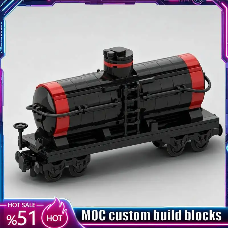 NEW 385PCS Tank Wagon Cargo Car MOC Model Custom Puzzle Technical DIY Assembly Railway Toy Collection Display Gift Blocks Trains