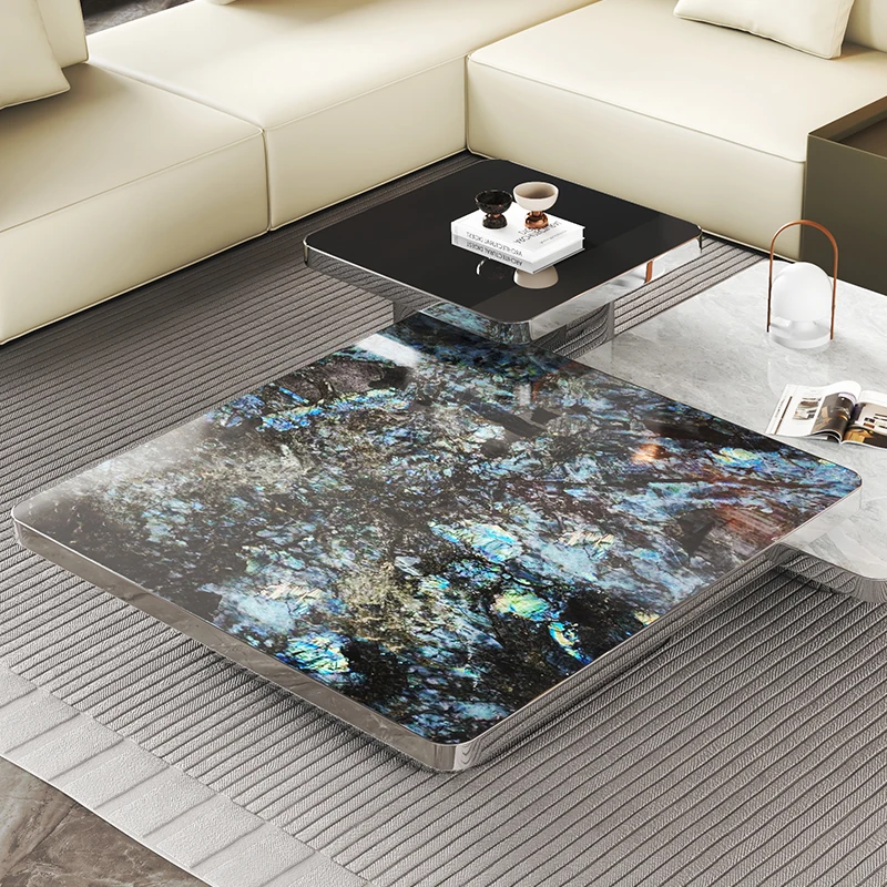 Italian minimalist natural luxury stone coffee table Italian designer style high-end luxury stone coffee table