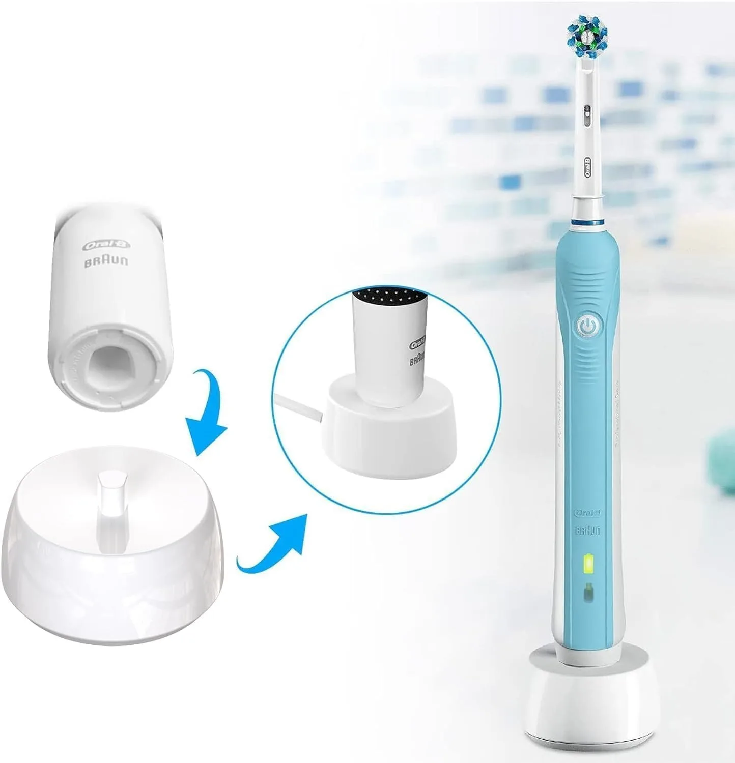 USB-A Charger for Oral-B Electric Toothbrush 5V 3757 Induction Charging Base for IO Series Genius X Pro Vitality Portable Travel