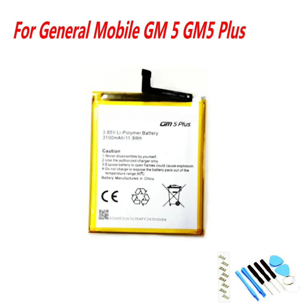 

NEW Original 3100mAh Battery For General Mobile GM 5 GM5 Plus 5Plus Mobile Phone