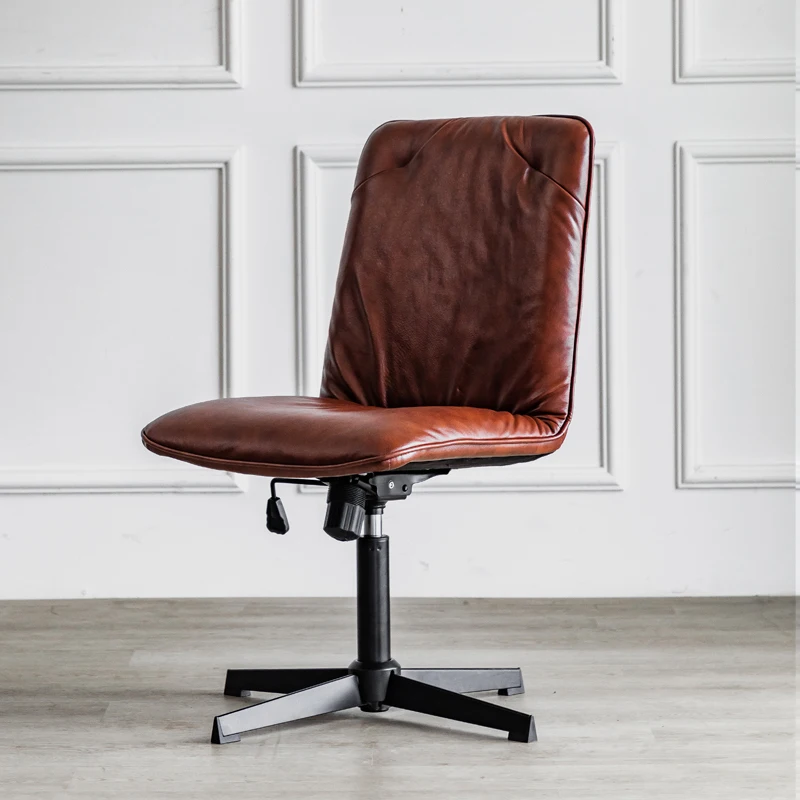 كرسي مكتب من جلد البقر بتصميم كرسي مكتب فاخر عتيق كرسي دوار بسيط للدراسة غير تقليدي جمال كسول أثاث عصري غير تقليدي