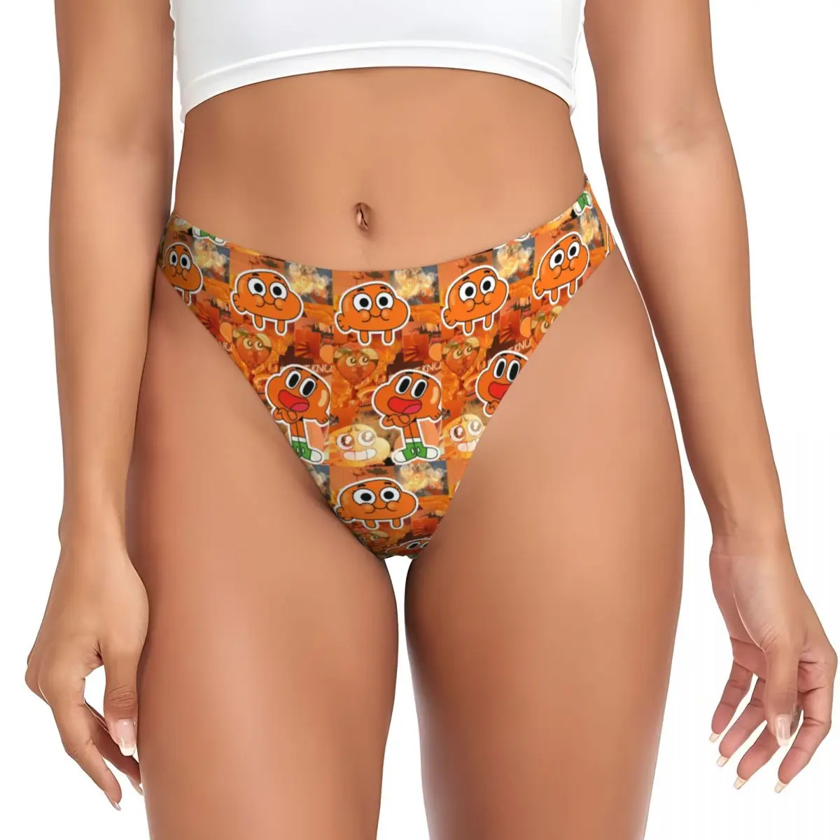 Custom Darwin Watterson The Amazing World Of Gumball Anime G-string Panties Breathable Women Stretch Thongs Comfort Underwear