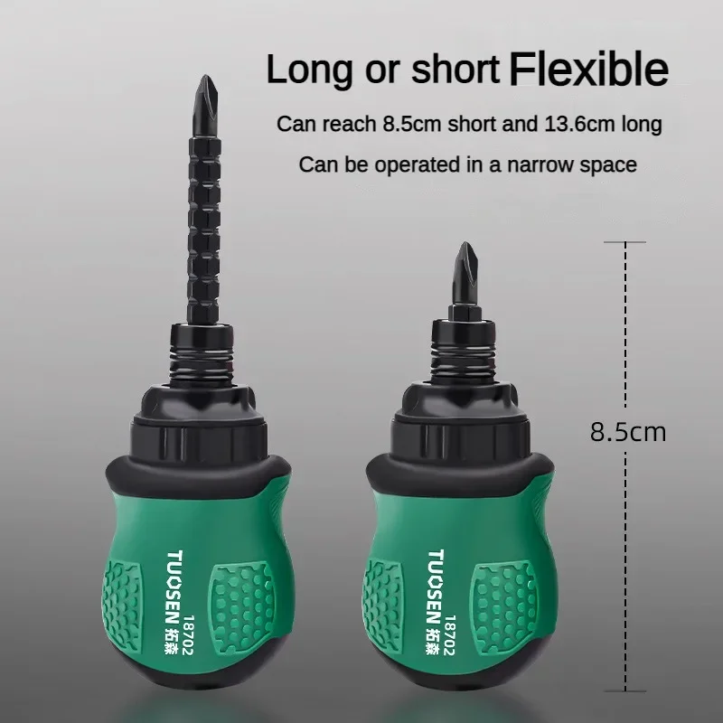 Short Handle Ratchet Chave De Fenda Set, Groove Broca, Telescópica Dupla Finalidade, Pequeno Cromo Vanádio Aço, Ferramentas de Reparação, 13 em 1