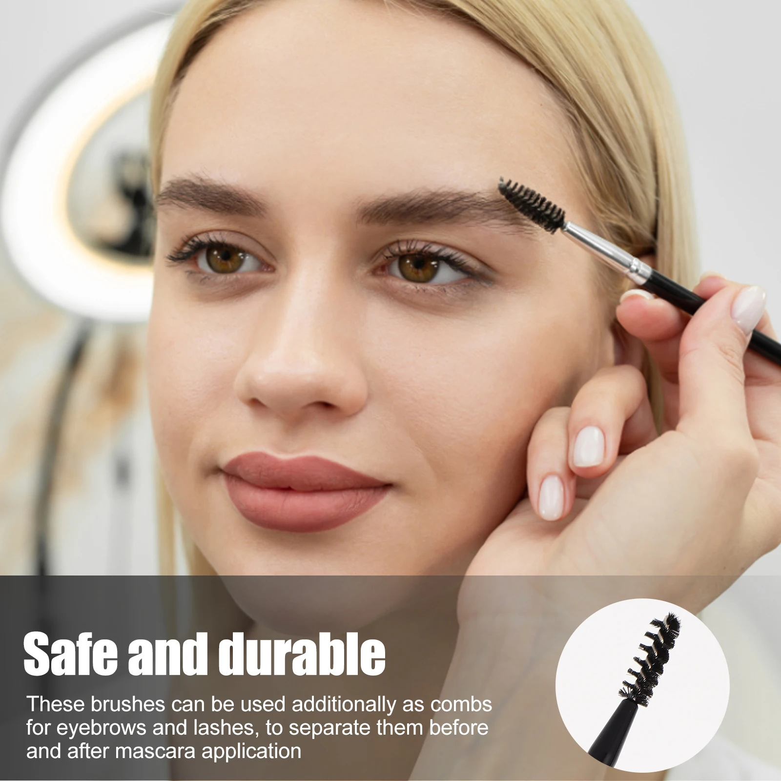 6 Pcs Eyelash Brush Eyebrow Grooming Tools Brushes Make up Applicator Mascara for Lashes Black Wand Extensions Travel