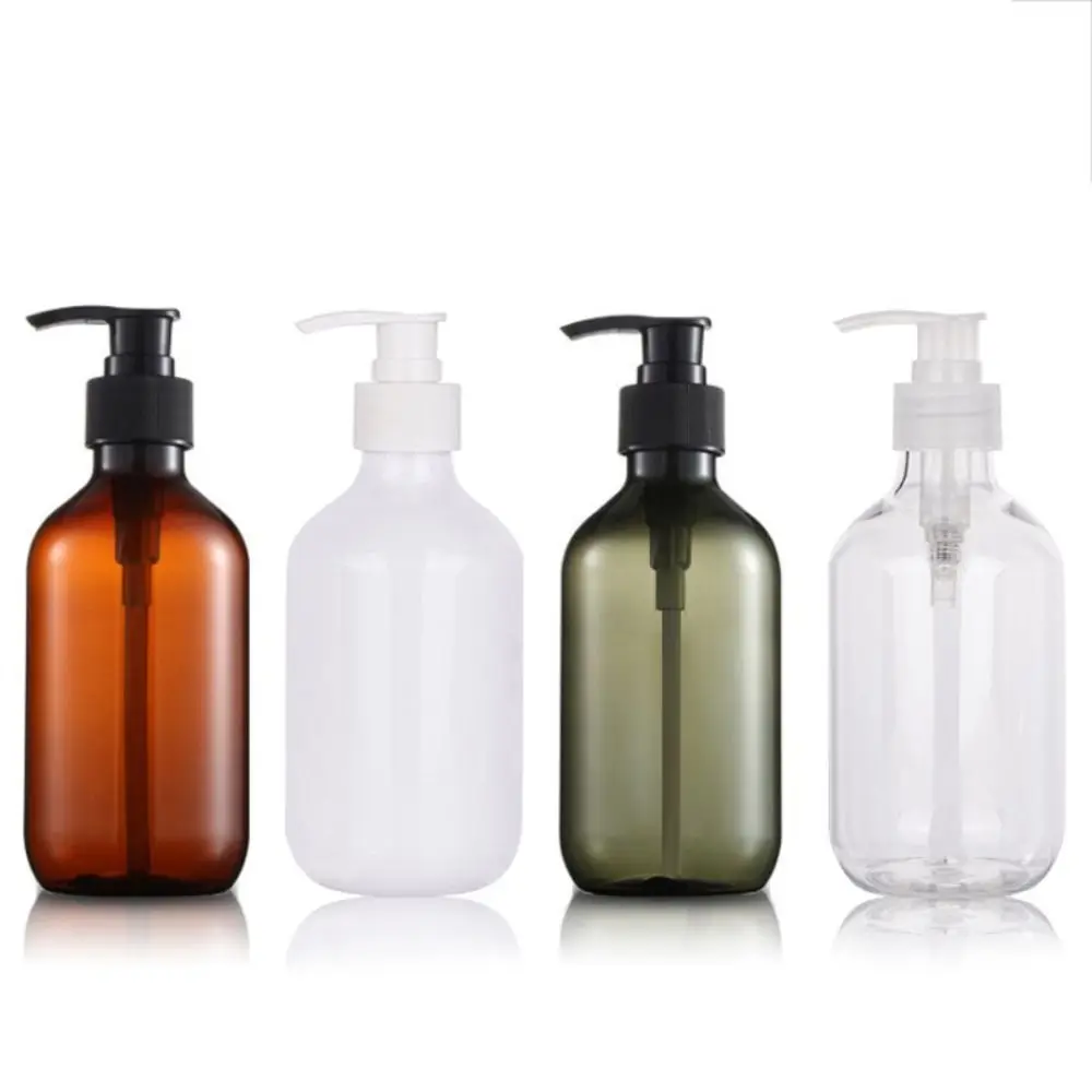 New PET Shampoo Bottle Brown Green White Reusable Dispenser Refill 300ML/500ML Reusable Bottles