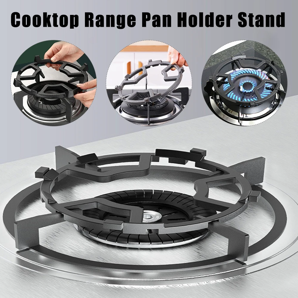 Milk Pot Holder Non Slip Cast 8 Slots Gas Cooktop Pot Rack Iron Wok Support Ring for 4 Claw 5 Claw Gas Stove Burner Cooker Hob ﻿