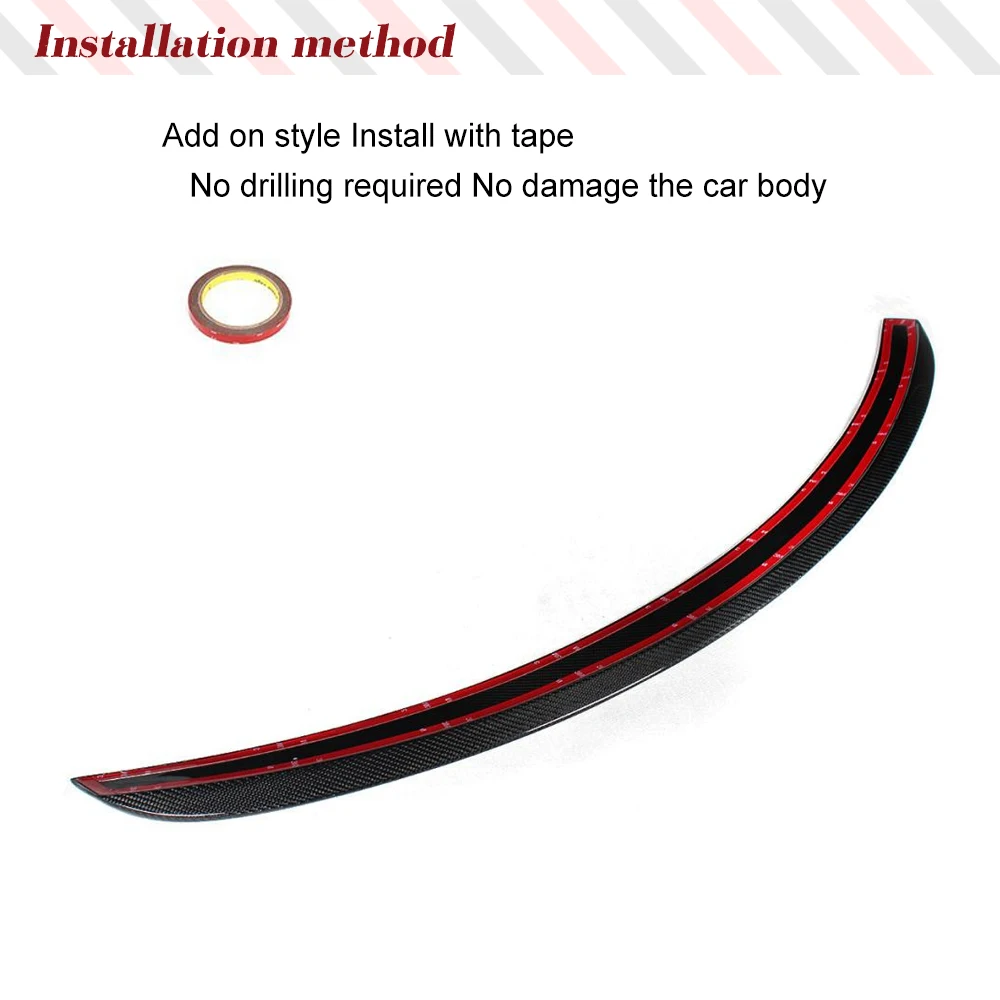 

Car Rear Trunk Spoiler for Tesla Model S P85 70D Base Sedan 2012-2024 Carbon Fiber Car Rear Spoiler Boot Lid High Kick Wing FRP