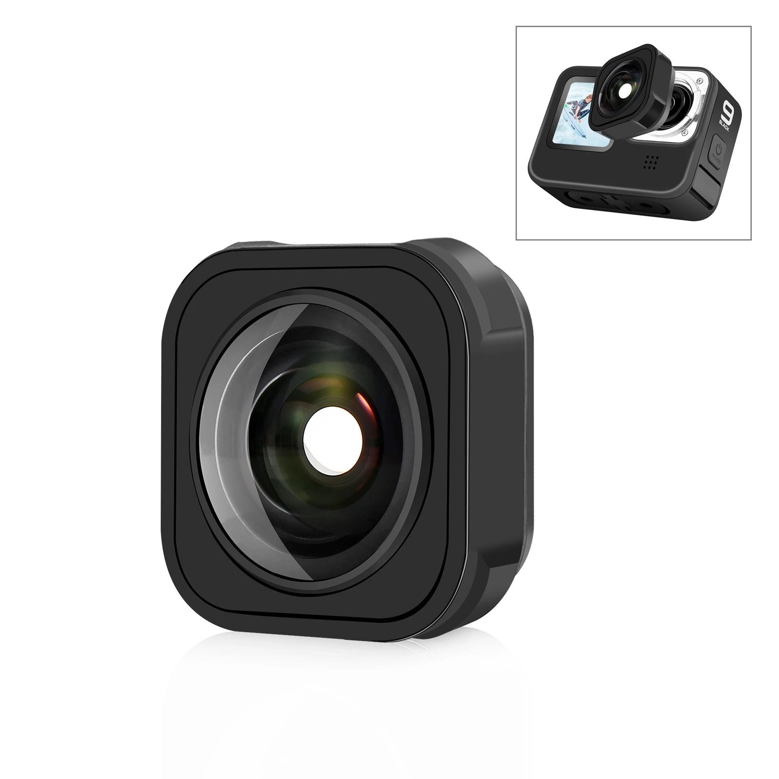 Action Camera Wide Angle Lens Max Lens 155° Ultra Wide Angle Lens Mod Wide Angle Lens for GoPro Hero13/12/11/10/9 Black