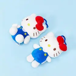 Genuine Sanrio Hello Kitty Cute Blue Keychain Car School bag Pendant Kids Plush Toys Keyring Plushier Birthday Thanksgiving Gift