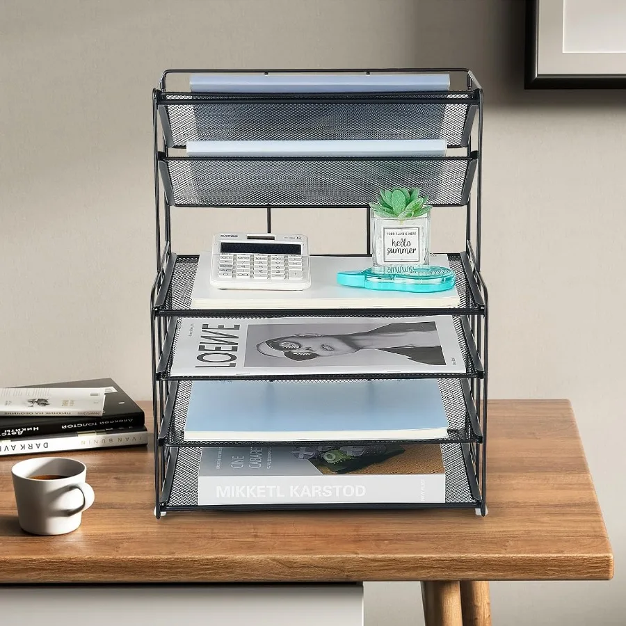 6-уровневый лоток для писем, органайзер для бумаги, настольные органайзеры и аксессуары для эффективного офисного рабочего пространства, органайзер для настольных файлов