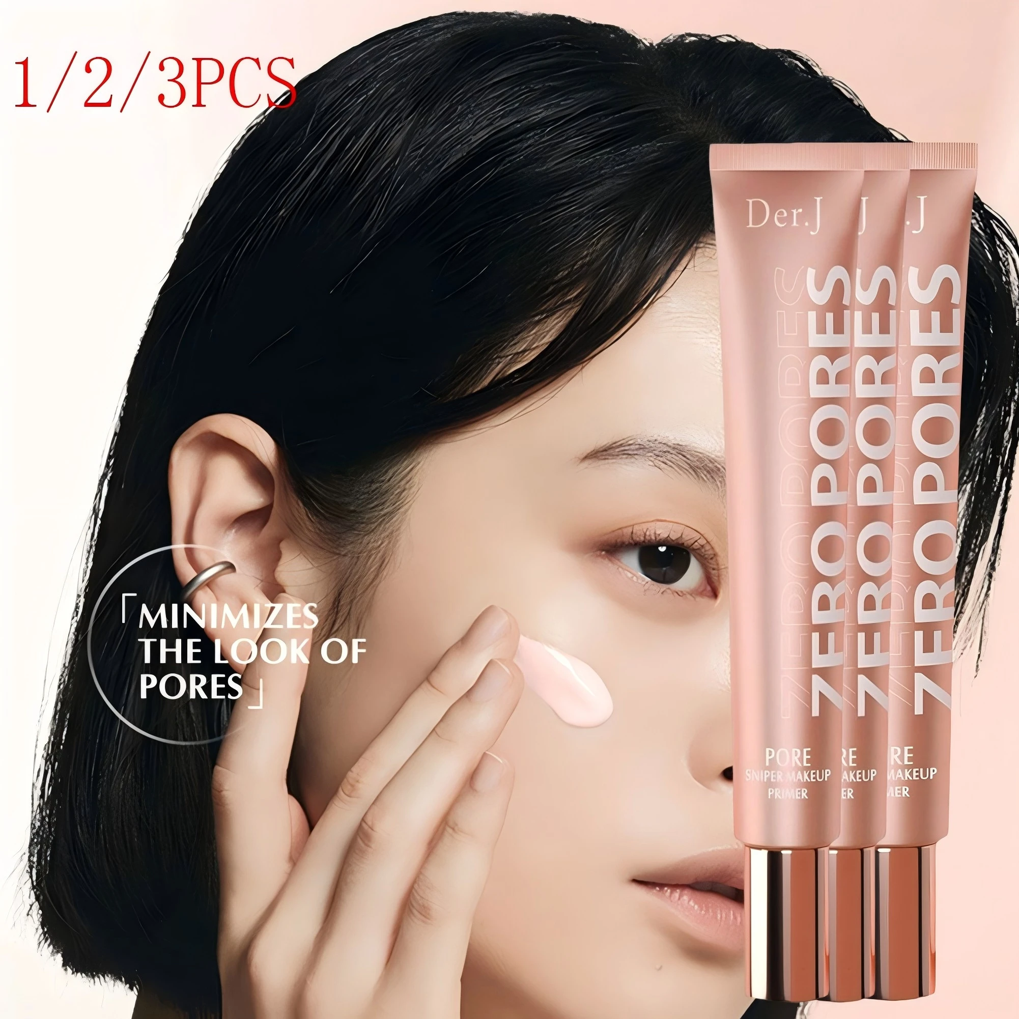 Poreless Primer Invisible Pore Concealer Moisturizing Face Base Oil-Control Makeup Primer for Smooth Flawless Skin Matte 1/2/3PC