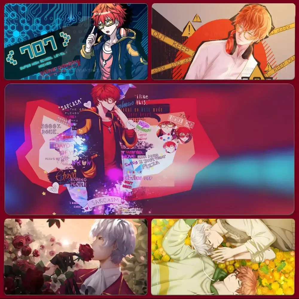 Game Otome Mystic Messenger Mouse Pad Large Gaming Mousepad with Stitched Edges Thickened Desk Mat PC