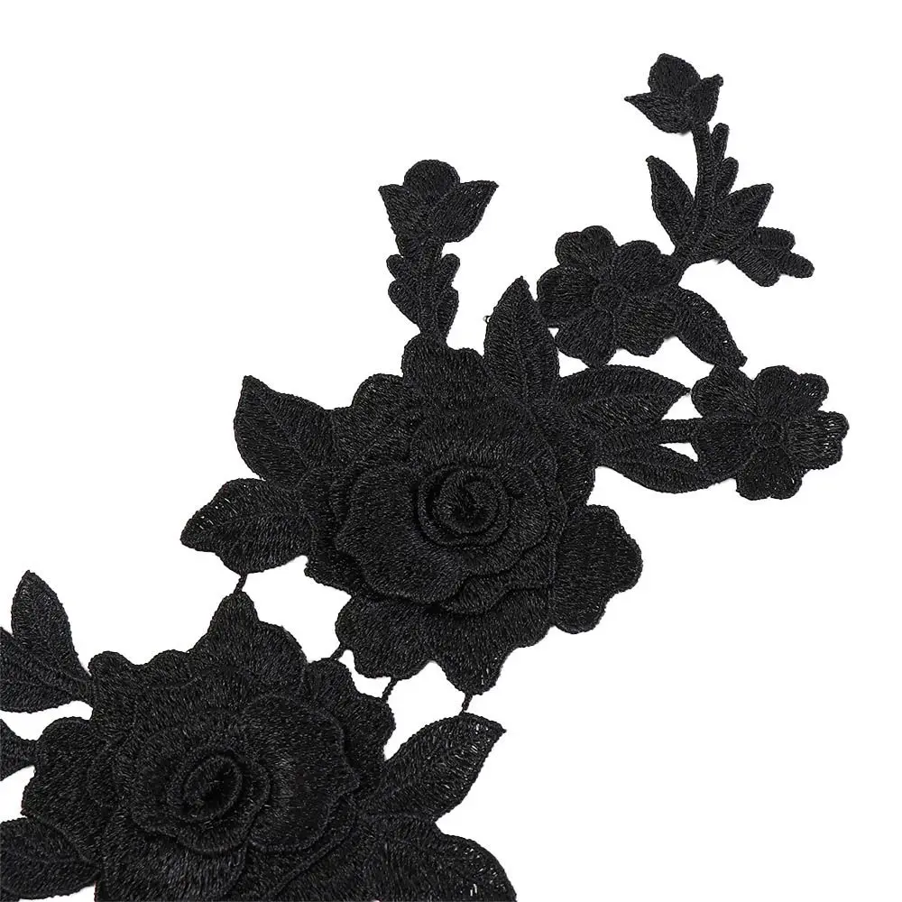 Exquisite Rose Flower Applique Lace Fabric Handmade Cloth Patch DIY Crafts Cloth Applique sewing