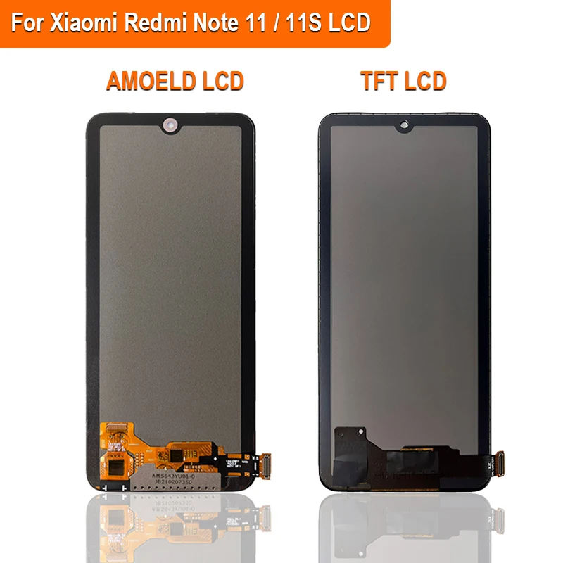 6.43\'\' Super AMOLED LCD For Xiaomi Redmi Note 11 LCD 2201117TL LCD Touch Screen Digitizer Assembly For Redmi Note11S LCD Screen