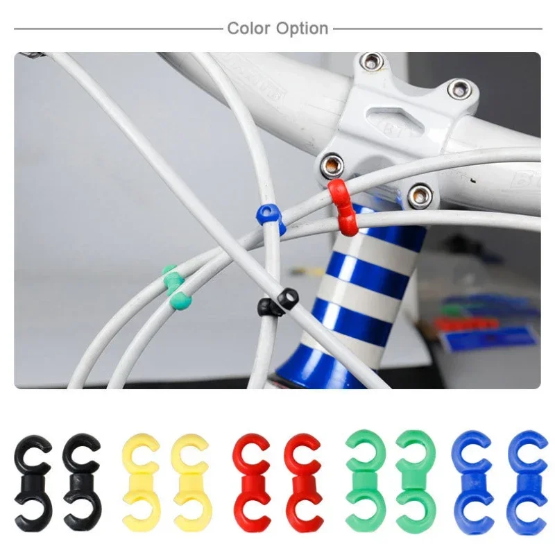 10pcs/set Bike Cross Line Clips Mountain Road Bicycle Brake Gear Cable S Style Clips Cycling Replacement Parts