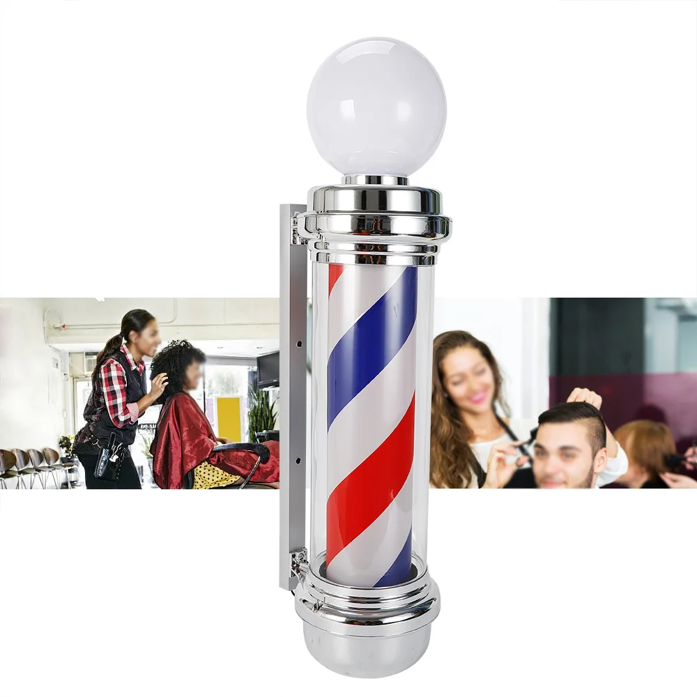 

Barber Shop Pole Rotating Light Hair Salon Red/Blue/ White LED Stripes Sign Lamp