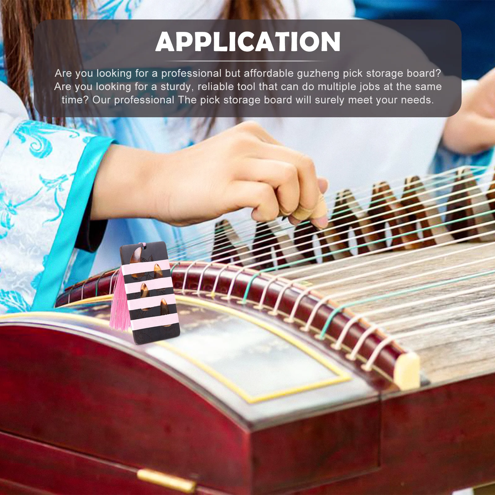 

1 pc Guzheng Nail Storage Board Sandalwood Pick Winding Plate For Guitar Pipa Picks Portable Wooden Accessory Retro Stringed