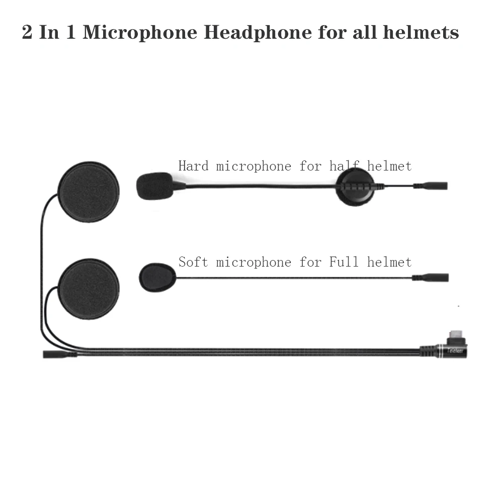 Motorbicikli helmes Házi telefon headse Rész 2 ben headphone vel hard&soft microph + klipek számára teleheer V6 Vmint