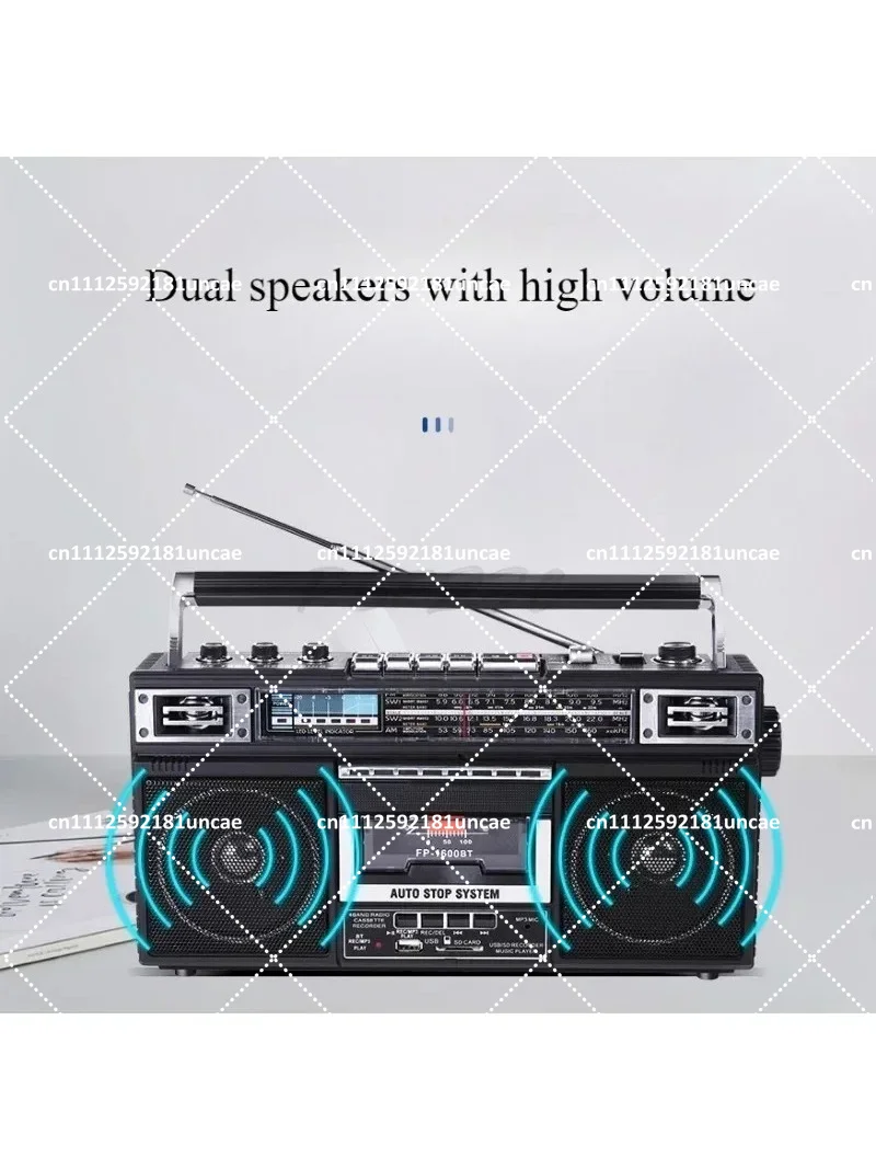 Retro Multifunctional Recorder Radio Portable Four Band Tape Player Bluetooth USB SD