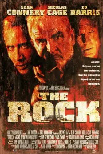 The Rock Film Movie Ad Vintage Look Retro style Metal Sign Connery, Cage, Harris