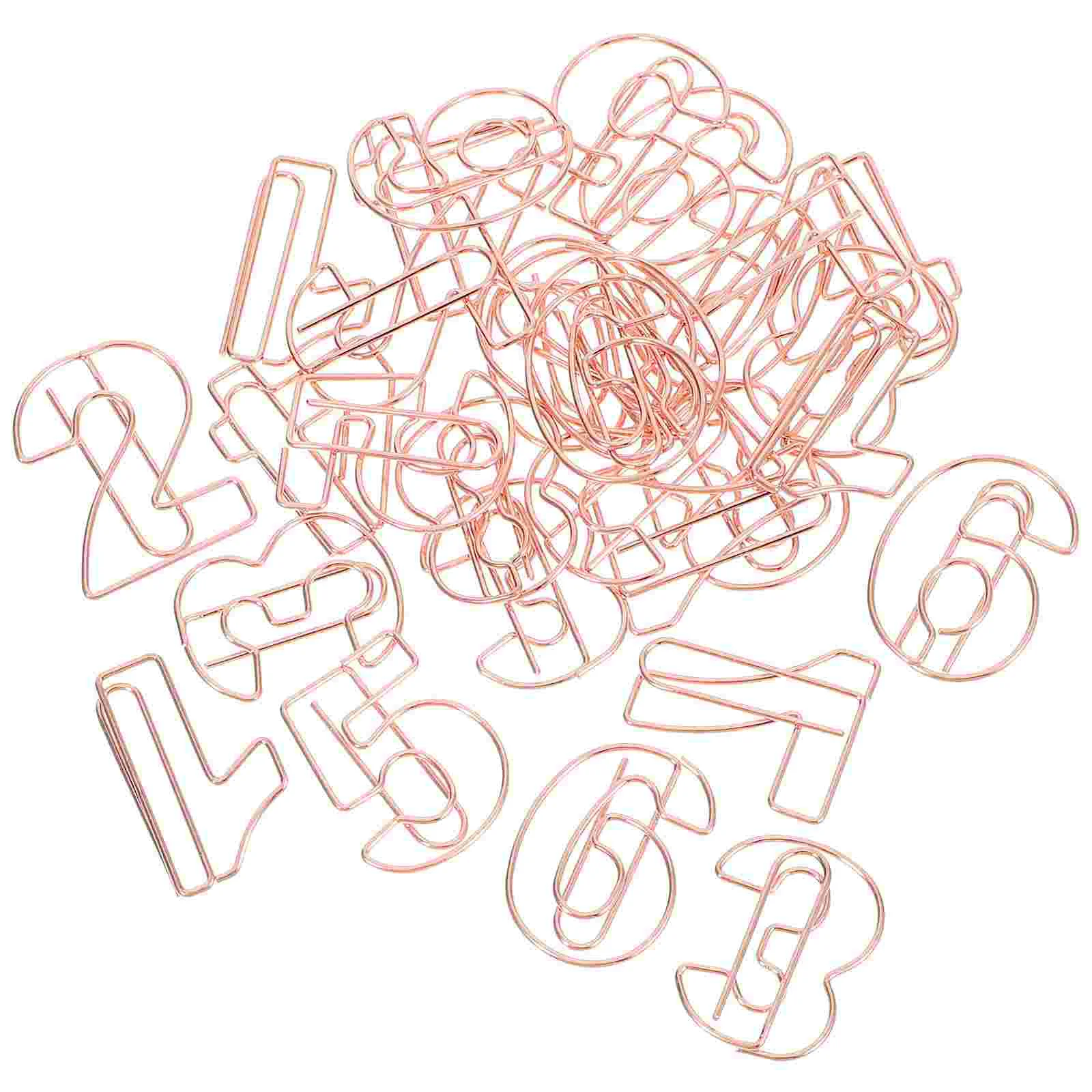 30 Pcs Digital Paperclip Office Supplies Small Paperclips Number Shaped Decorative Book Reading Metal