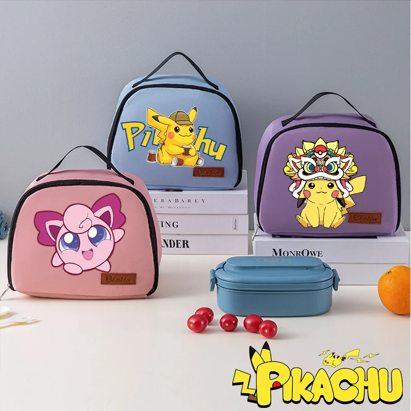 Pokemon Insulated Lunch Bag Pikachu Patten New Bento Pack Aluminum Foil Rice Bag Meal Pack Ice Pack Student Bento Handbag Gift