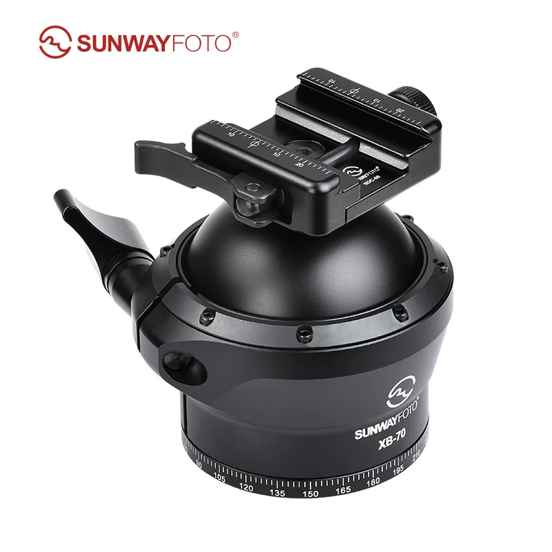 SUNWAYFOTO XB-70 70mm Ballhead for Hunting Tripod,with Picatinny and Arca Swiss Clamp,Load 88lb(40KG)