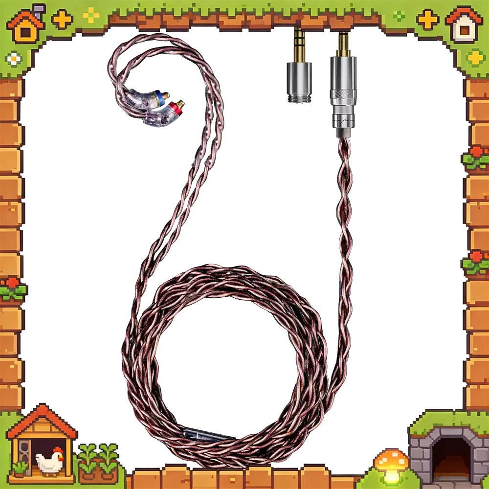 FiiO LC-RC 2024 Headphone upgrade cable High purity single crystal copper interchangeable plug MMCX earphone balance line