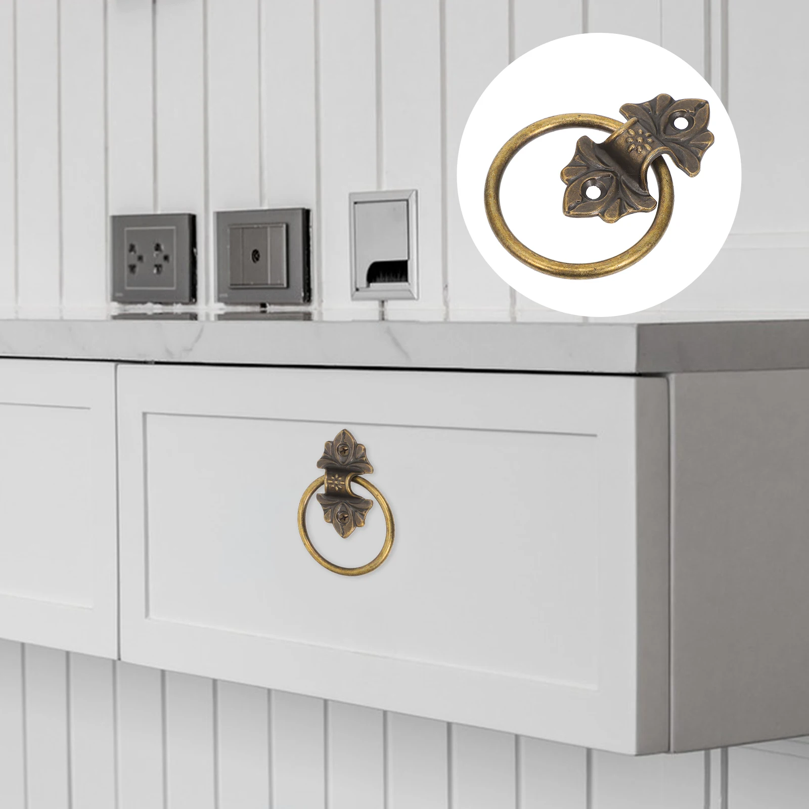 

Retro Circle Drawer Pulls Zinc Alloy Furniture Hardware Dresser H les Vintage Cabinet Knobs Home Decor Bronze Finish