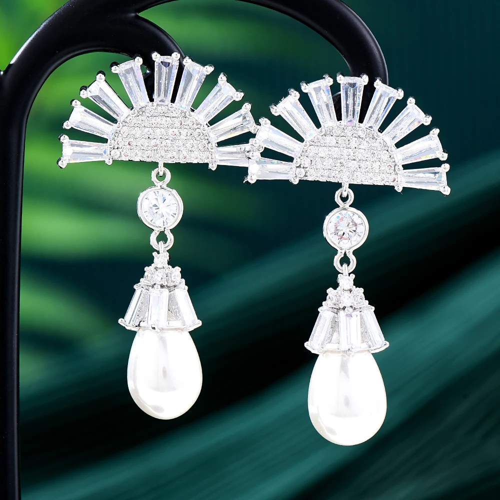 

Missvikki New Trendy Luxury Fairy Pearl Dangle Earrings For Women Wedding Party Dubai Bridal Earrings boucle d'oreille femme