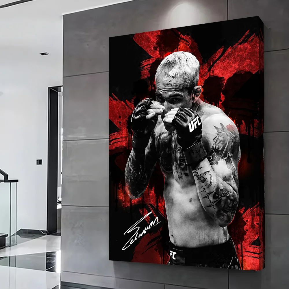 Charles Oliveira Boxer Fighter Portrait Printing Poster Custom Pictures Wall Art Canvas Painting Gift for Modern Home Decoration