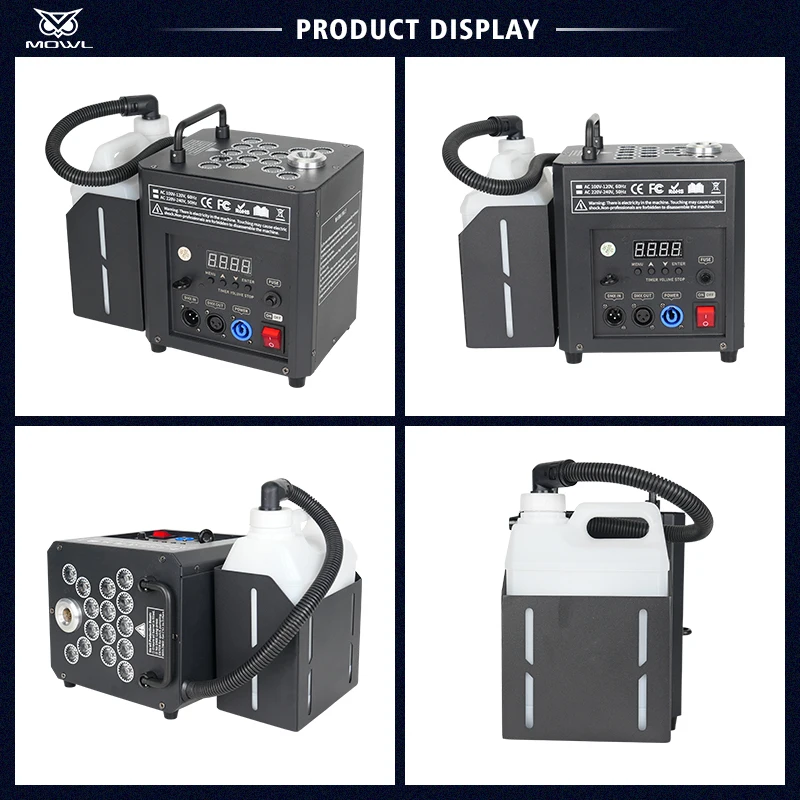 1500W LED RGB Smoke Fog Jet Machine DMX Remote Control Air Column Machine for Stage Event Show Bar Club