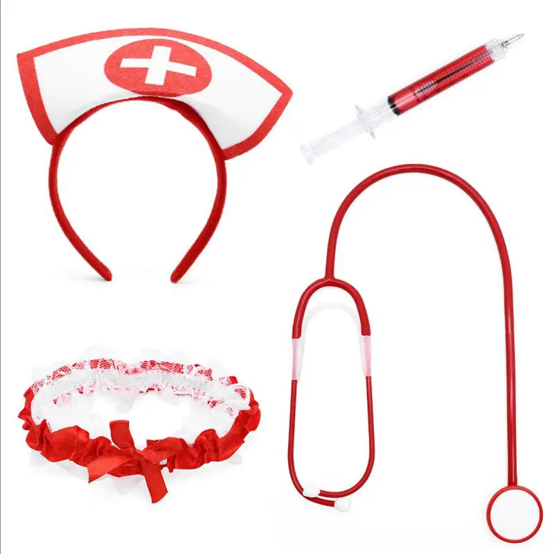 Nurse Hat Headband Cosplay Costume Halloween Party Accessories Stethoscope Thigh Belt Festival Carnival Halloween Party Supplies view 6