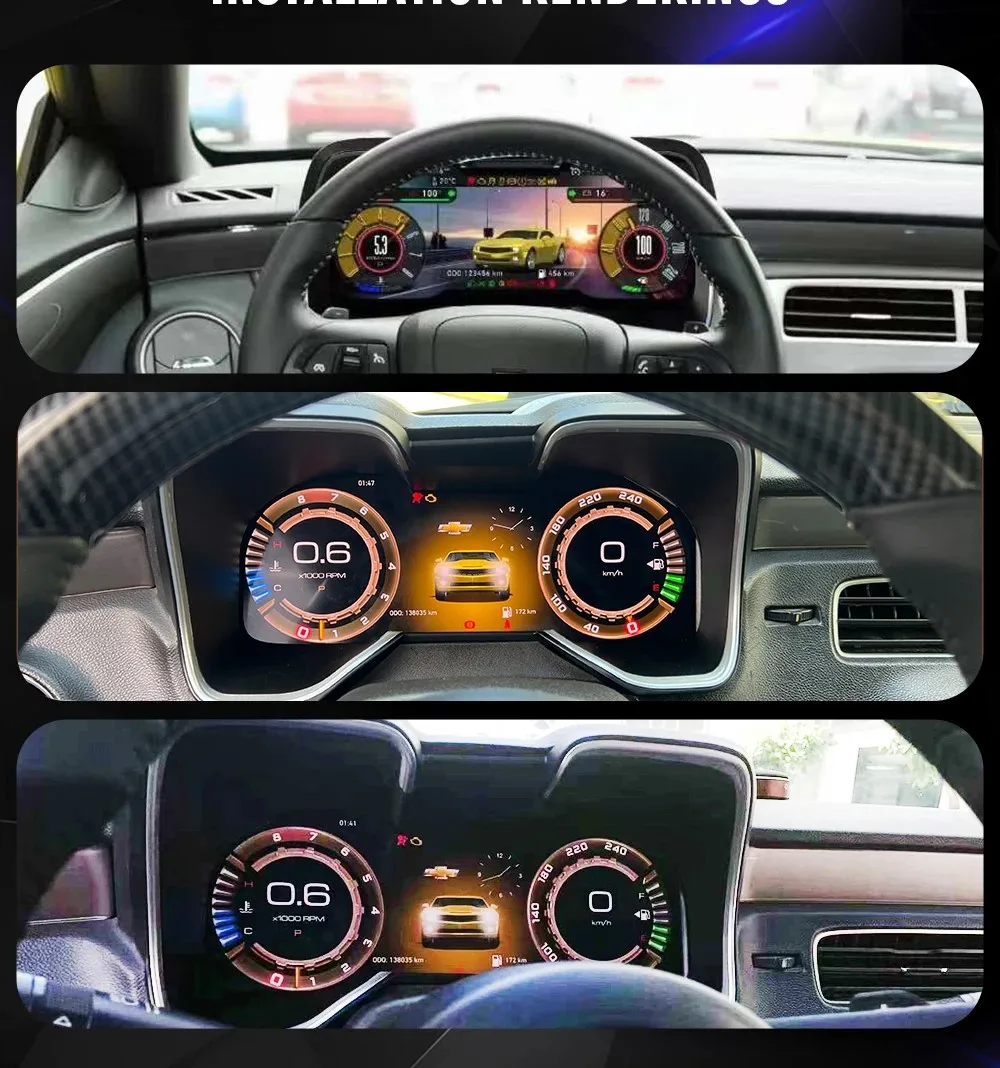 LINUX System Dashboard Virtual Cockpits Interactive Digital Instrument Car Speed Meter Odometer For Chevrolet Camaro 2008 ~ 2015
