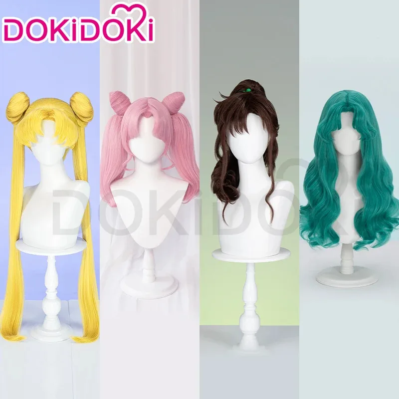 

LQIN STOCK Chibii Usaa Tsukinoo Usagii Kinoo Makotoo Kaiouu Michiruu Wig Anime DokiDoki Cute Ponytail Hair Free Cap