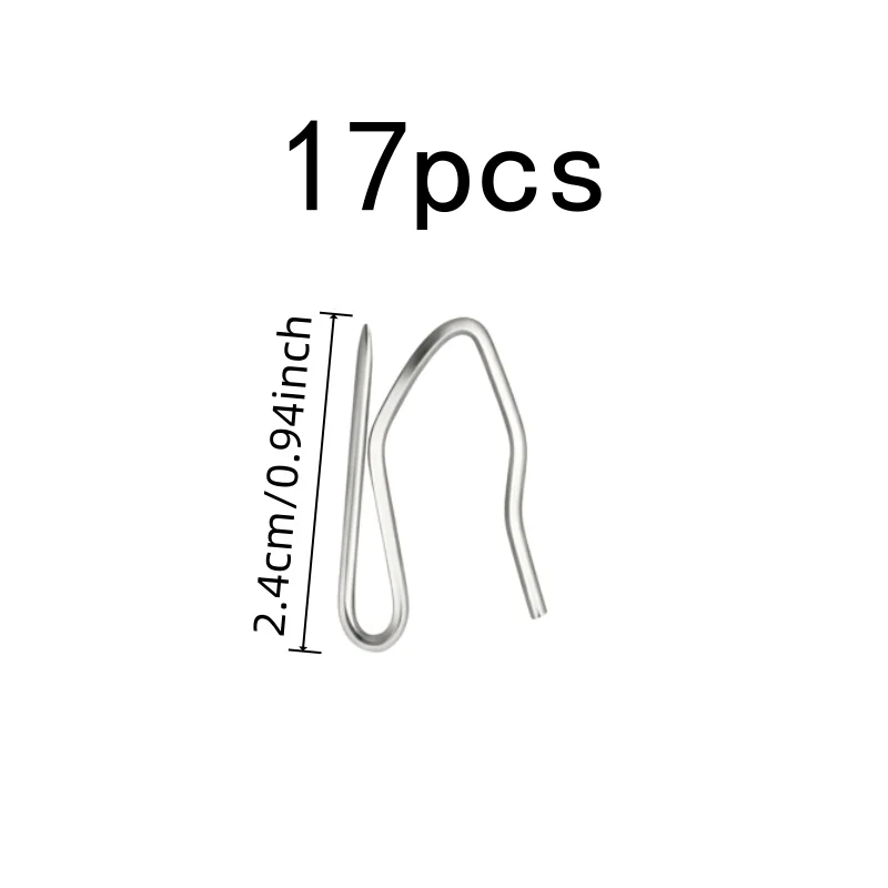 17 pcs 2.4cm S-Pin Drapery Hooks, Door Curtain Hanging, Rust Resistant Durable, Sharp Pointed Tip, Multipurpose
