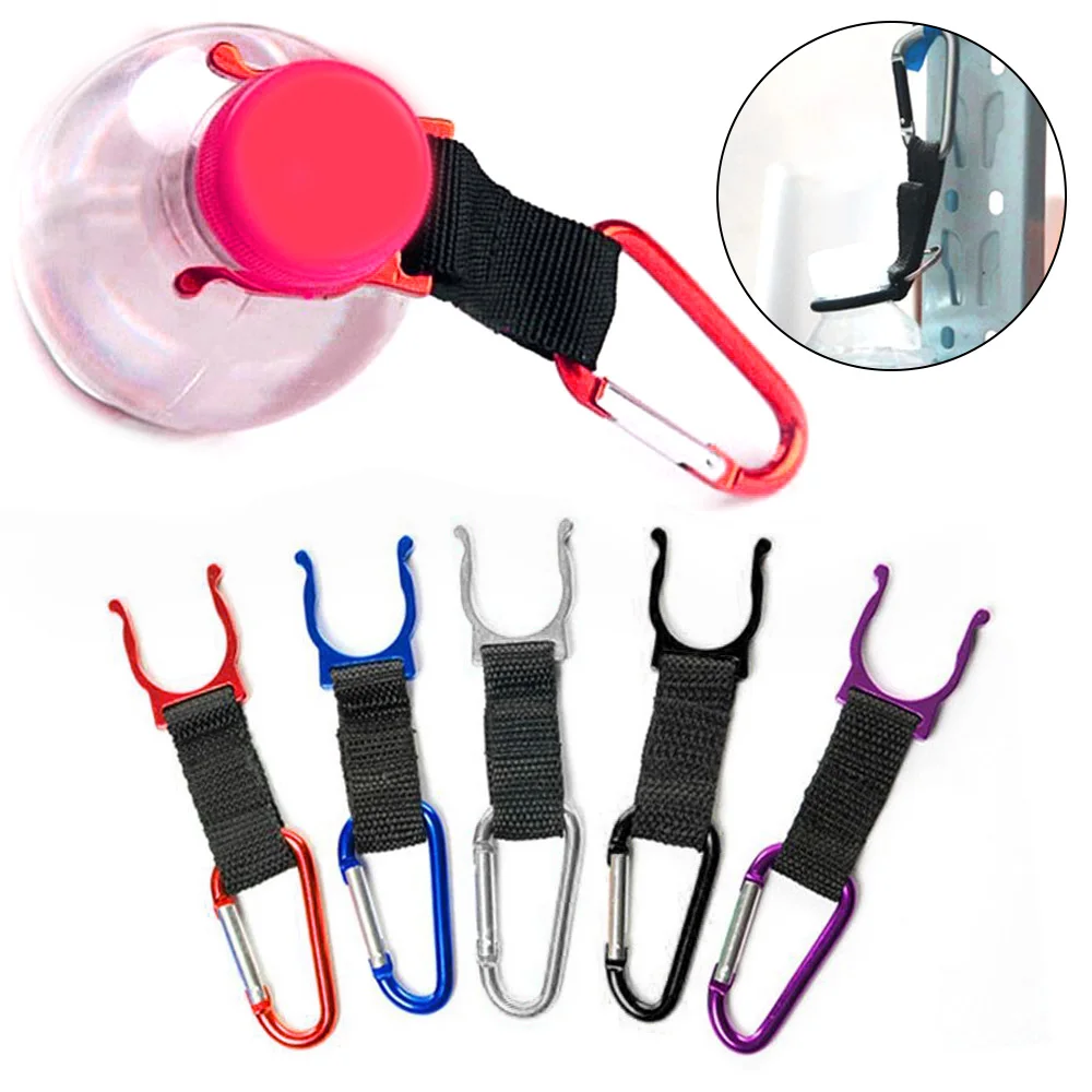 

5Pcs Water Bottle Clip Hanging Buckle Carabiner Water Bottle Holder with D-Ring Hook For Outdoor Camping Hiking Traveling