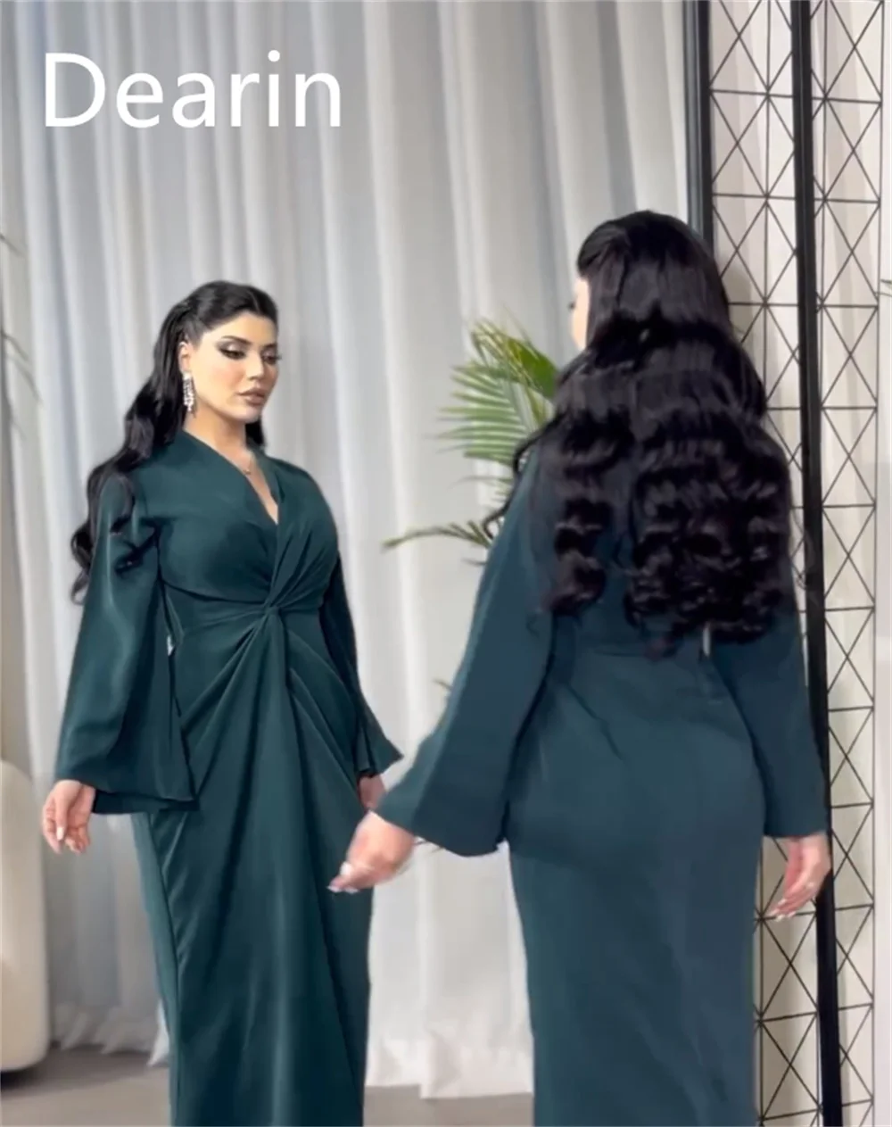 Vestido de baile personalizado dearin com decote em v coluna tornozelo comprimento saias verticalmente sob medida vestidos de ocasião formal arábia saudita noite g