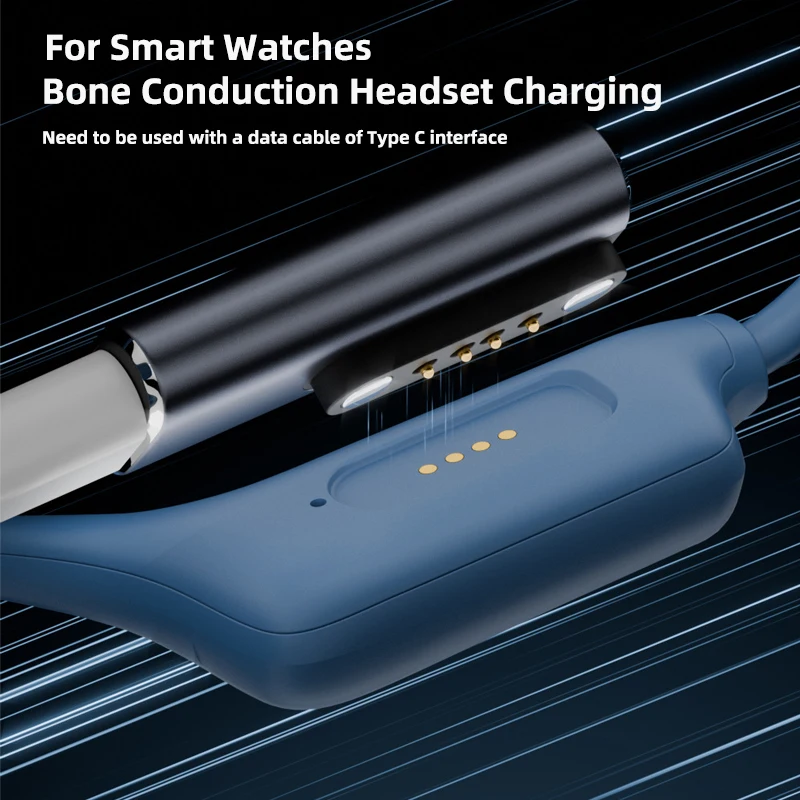 Magnetic Charger Adapter Type C to 7.62mm/2/4pin Converter for Children Smart Watch Shokz Bone Transfer Headset Charging Adapter view 4