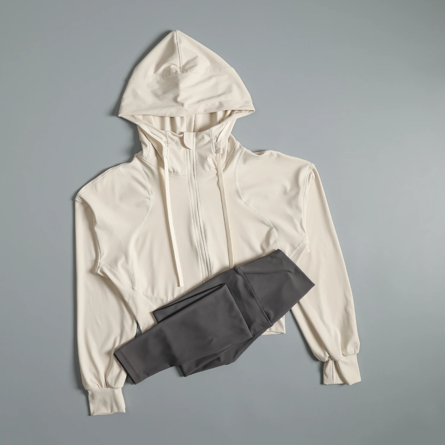 بدلة ملابس اليوغا للنساء للخريف والشتاء، سترة تدريب قصيرة ضيقة للجري، ملابس رياضية احترافية سريعة الجفاف