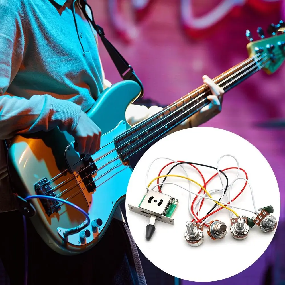 Volume Tone Control Wiring Harness Guitar 5-Way Switch DIY Musical Instruments Accessories 500k Pots Knobs 1 Volume 2 Tone Jack