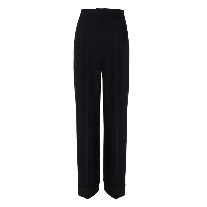 

2026 New Black Floor Pants Loose High Waist Drop pants Women's Wide Leg pants
