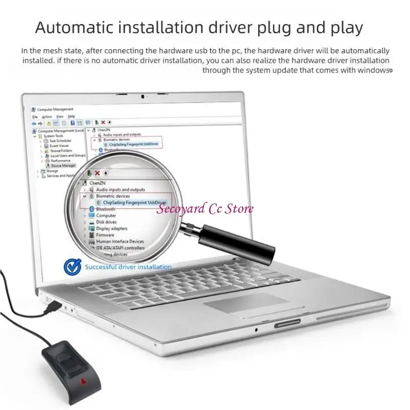 N3UC ABS Material Biometric Fingerprint Reader For PC Login Setup Privacy Security