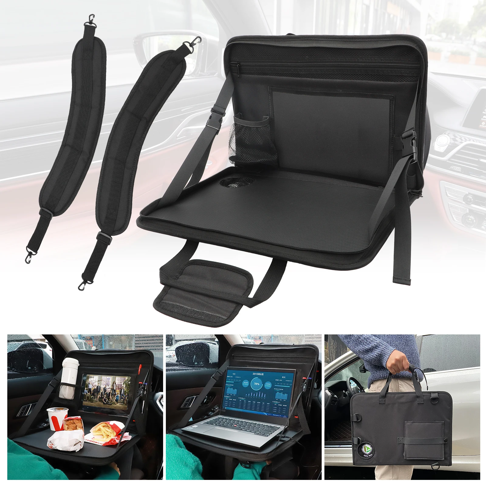 

Car Laptop Ipad Computer Bag Back Seat Writing Eating Desk Steering Wheel Tray Bag For Tesla Model 3 Model Y 2017 - 2022 2021