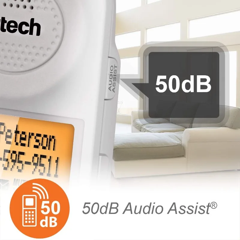 SN5147 Amplified Corded/Cordless Senior Phone with Answering Machine, Call Blocking, 90dB Extra-loud Visual Ringer