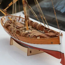 1/48 Wooden Sailboat Model LEUDO Canoe Boat Model Kit Toy Gift DIY Assembly Boat Model Ornaments